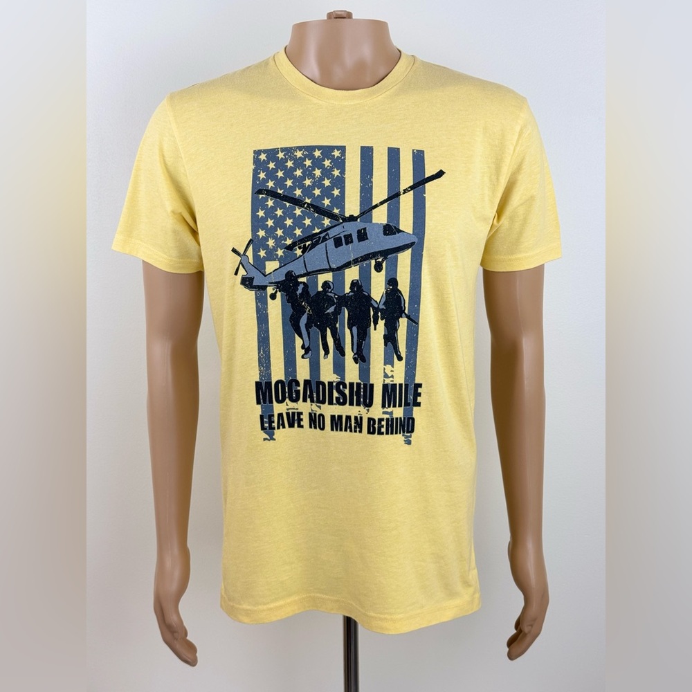 Next Level Apparel Mogadishu Mile "Leave No Man Behind" T-shirt, Men's Size M